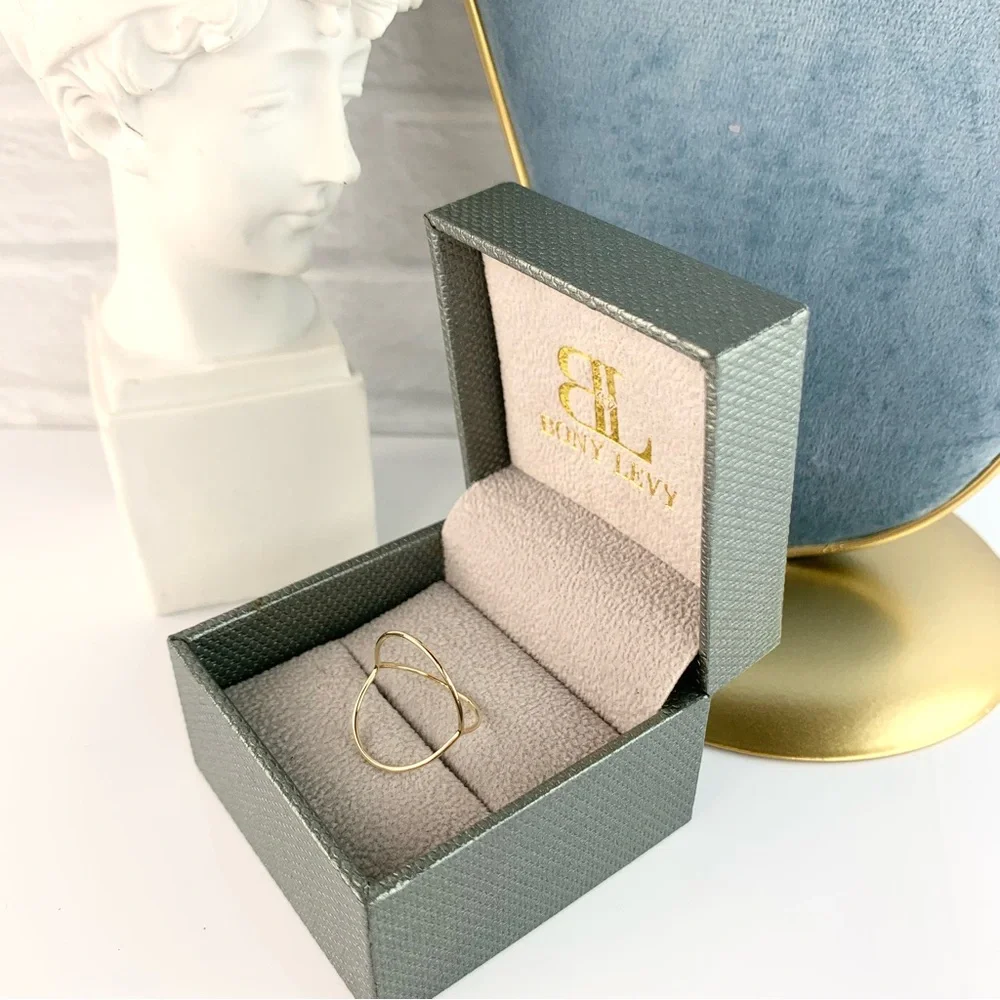 NEW! Bony Levy 14K Yellow Gold Open Circle Ring Size 6